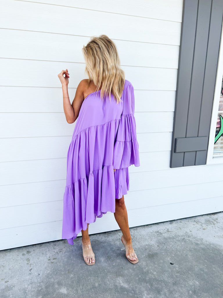 Stand By Me One Shoulder Shirred Dress