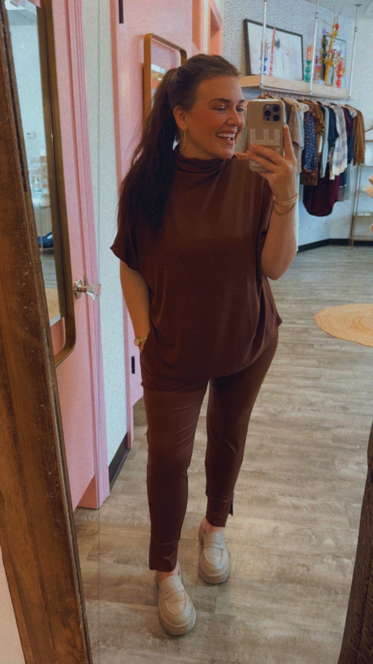 Six Fifty Headliner Coated Zip Jogger - Cinnamon