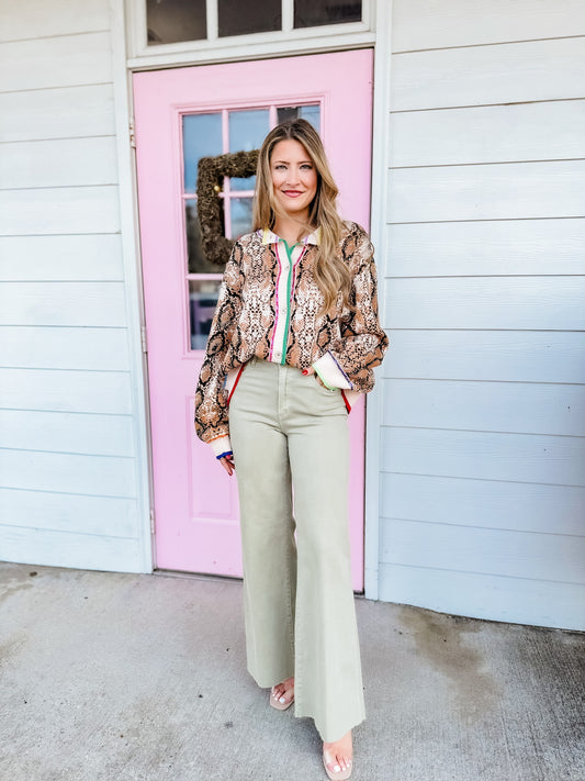 Dear John Fiona Wide Leg - Abbey Stone