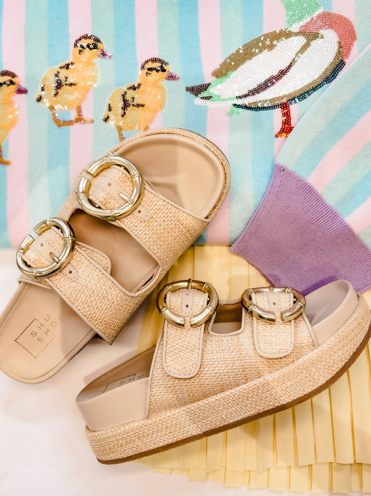 Lori Platform Slide - Natural Woven