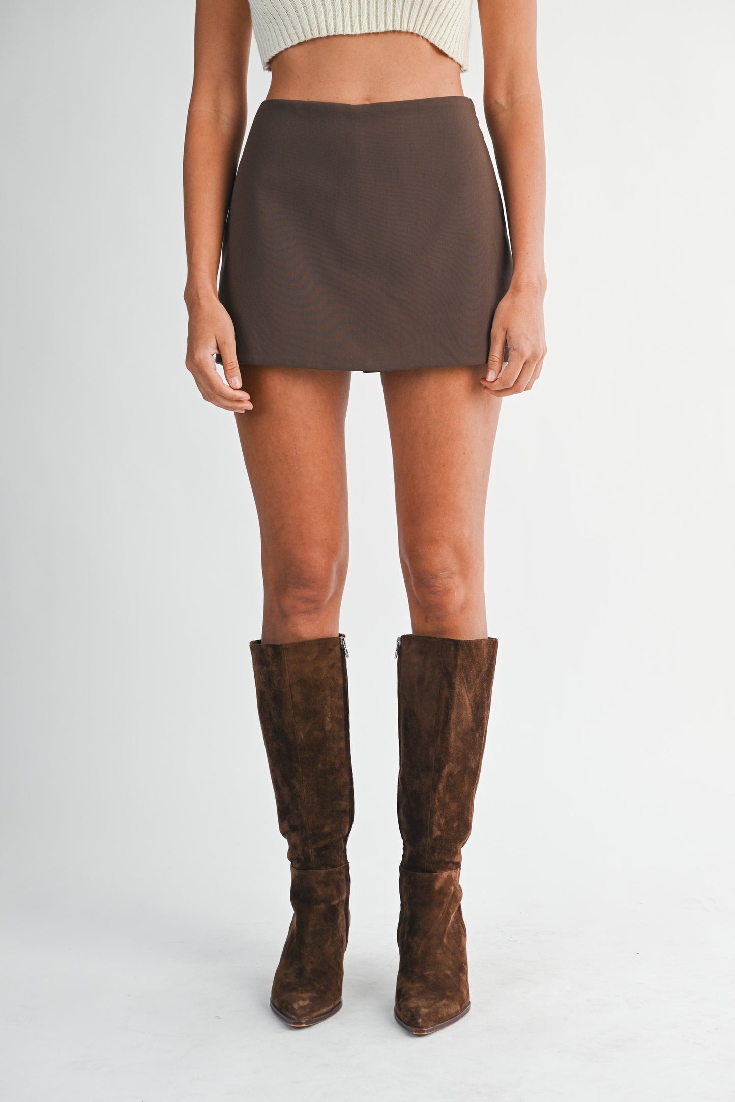 True Leader High Wait Skort - Chocolate Brown