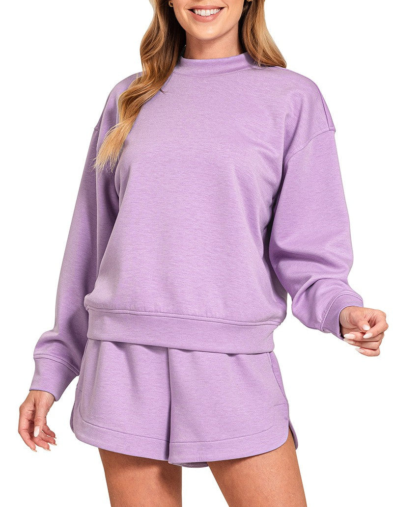 Hurry Up Scuba Pullover and Shorts Set- Lavender