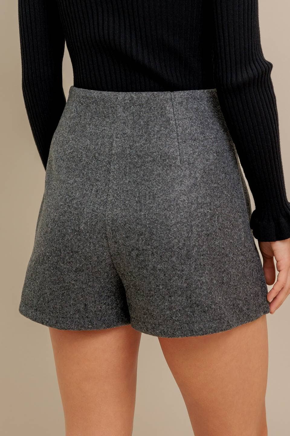 Southern Sass Solid Woven Skort - Grey