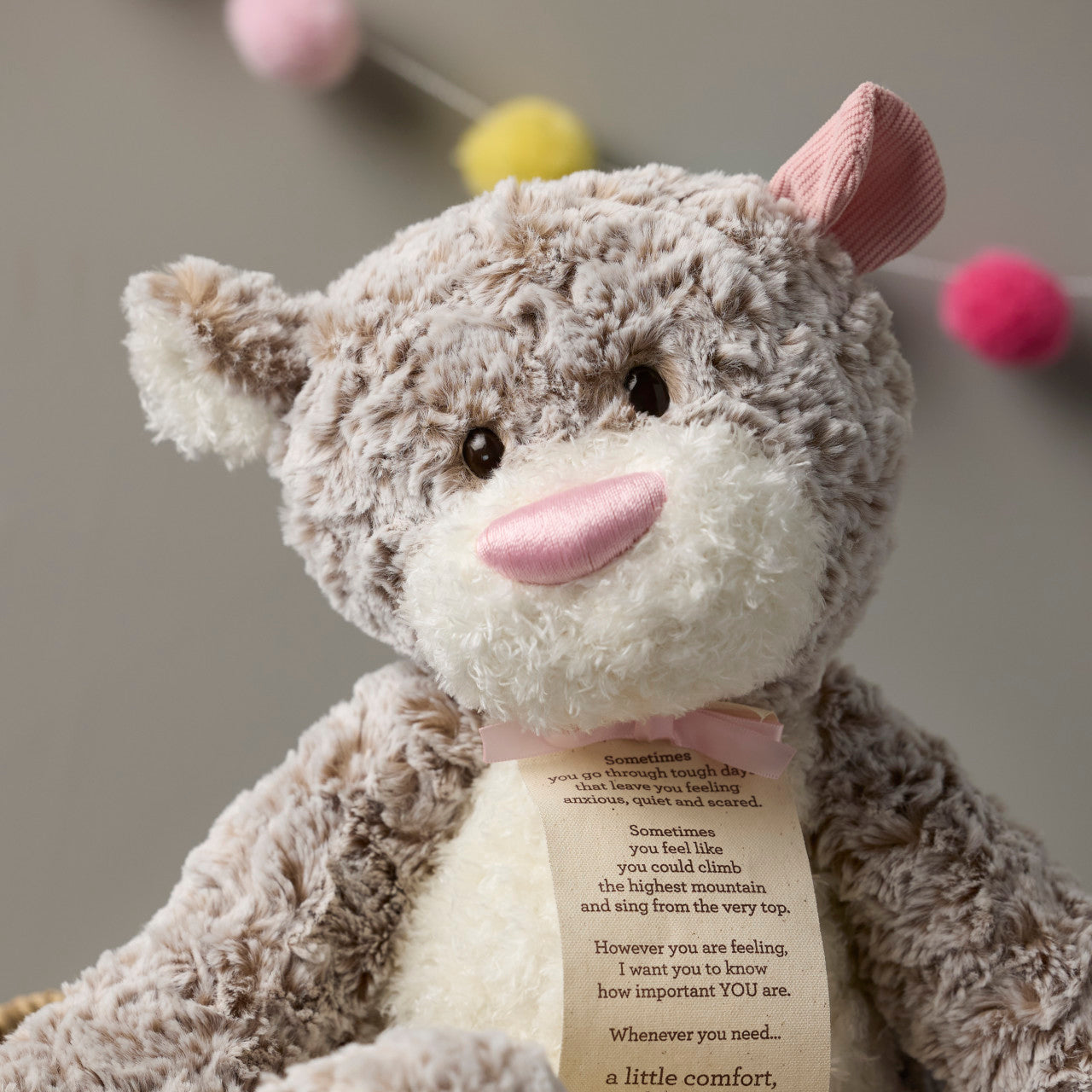 Giving Bear Stuffed Animal - Pink
