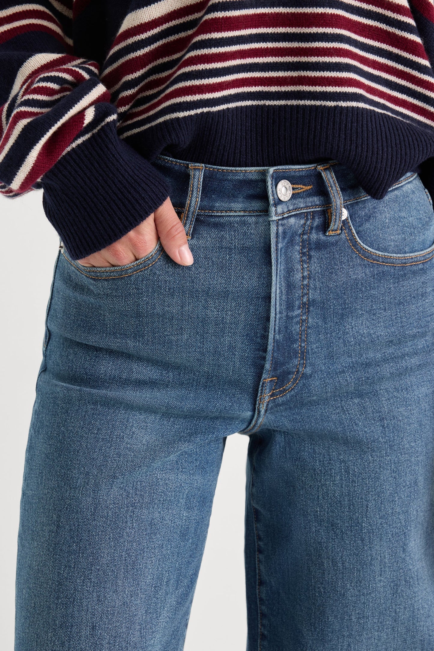 Good American Good Waist Palazzo Ankle Jeans - Sierra