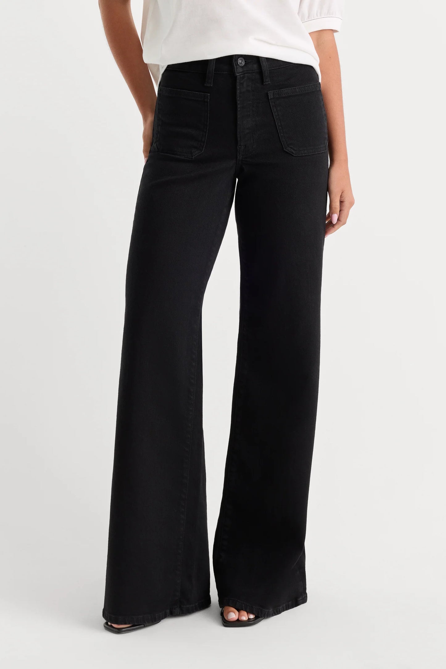 Good American Good Waist Palazzo Jean - Black