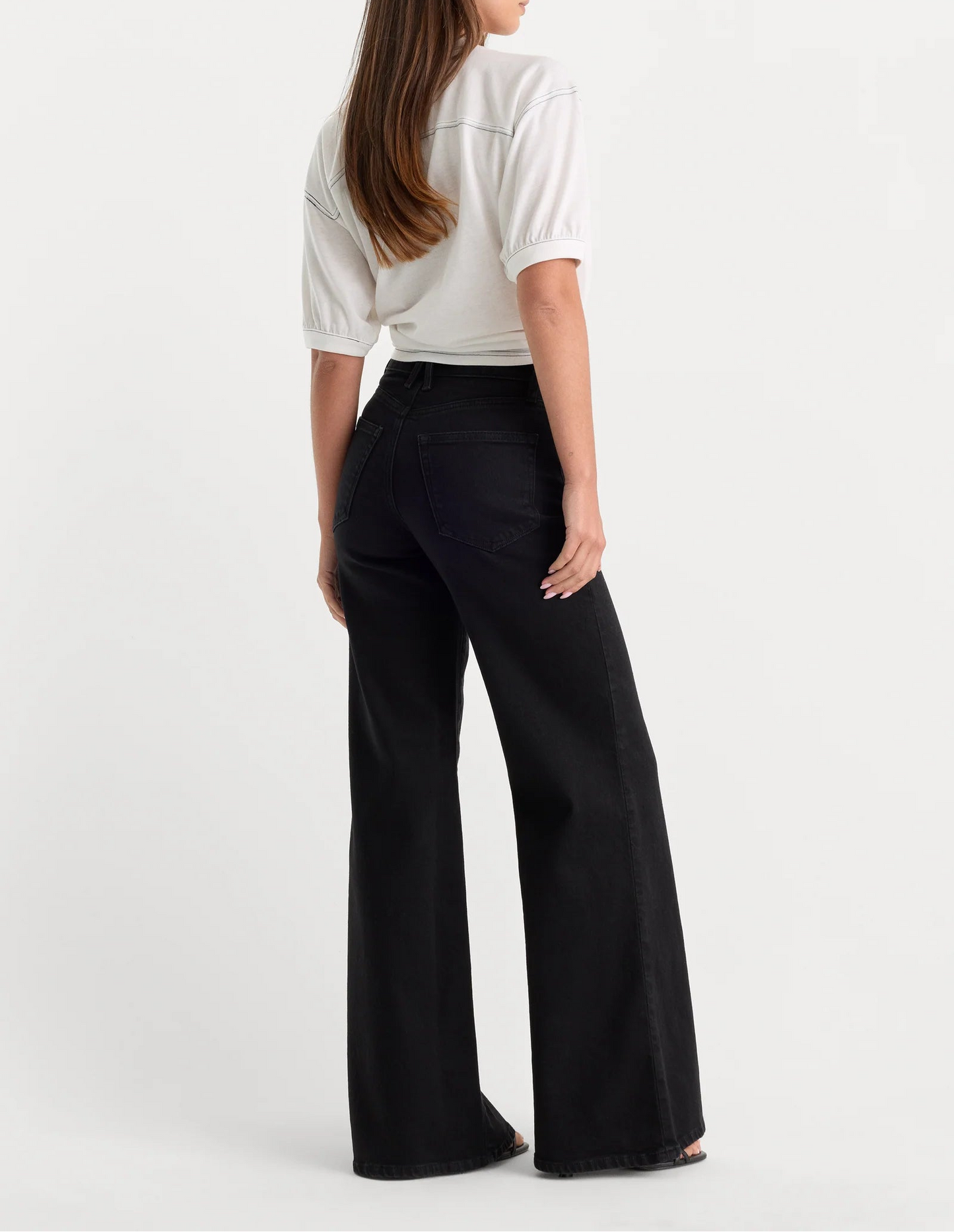 Good American Good Waist Palazzo Jean - Black