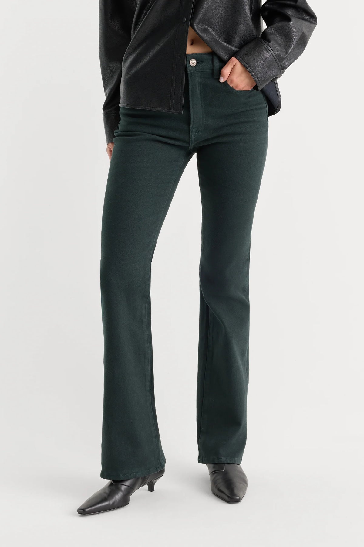 Good American Good Classic Bootcut Jean - Forrest Green
