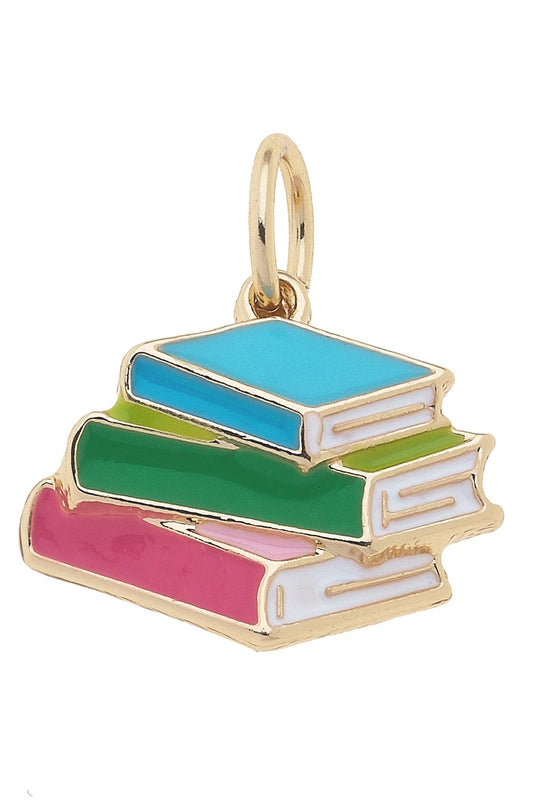 Books Charm in Shiny Gold