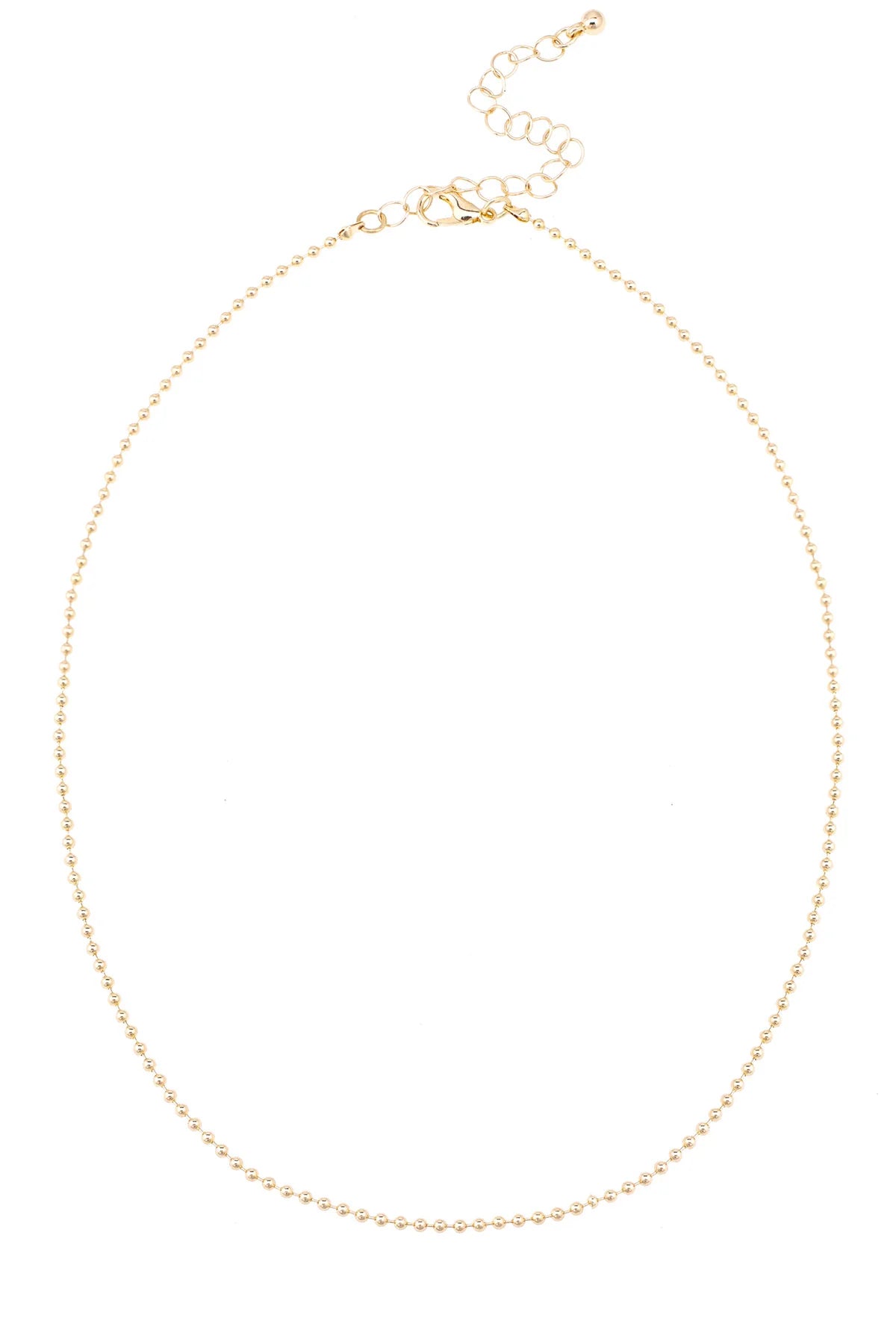 Rory Ball Chain Charm Necklace Base in Shiny Gold