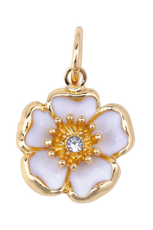 Buttercup Blossom Enamel Charm in Shiny Gold