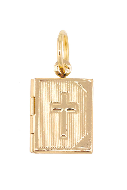 Holy Bible Charm in Shiny Gold