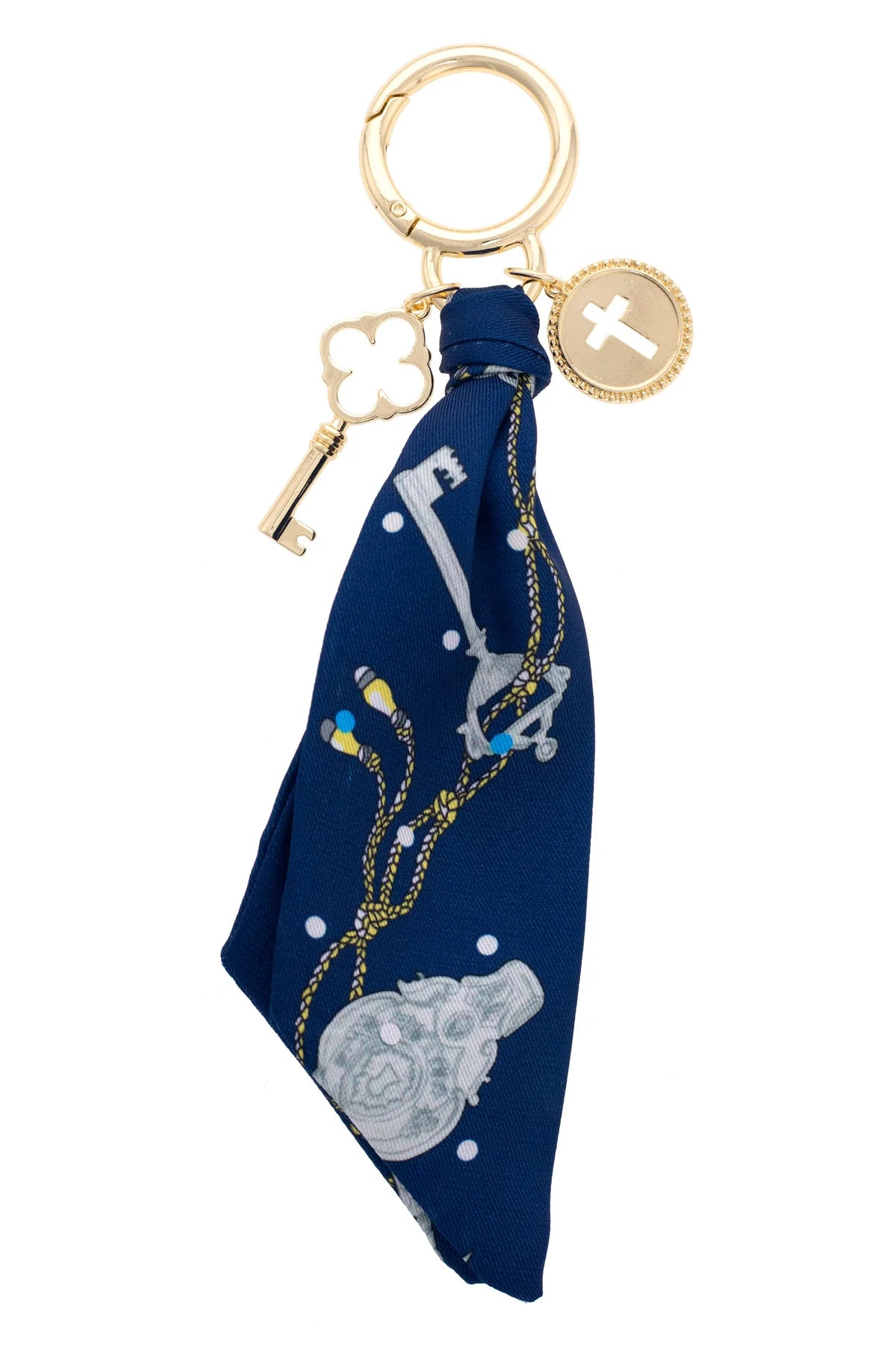 Elodie Cross Coin Twilly Bag Charm - Navy