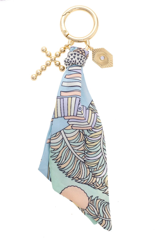 Louisa Beaded Cross Twilly Bag Charm - Pastel Multi