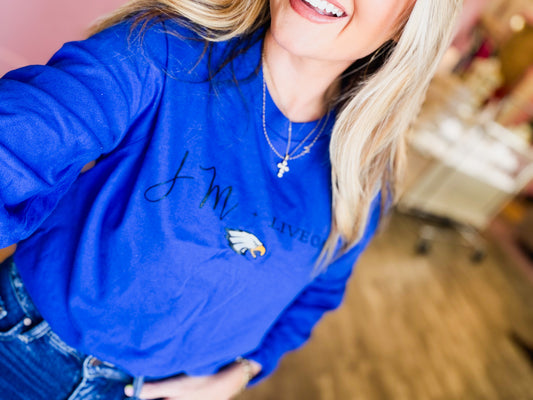 JM + Live Oak Long Sleeve Tee - Royal - Adult