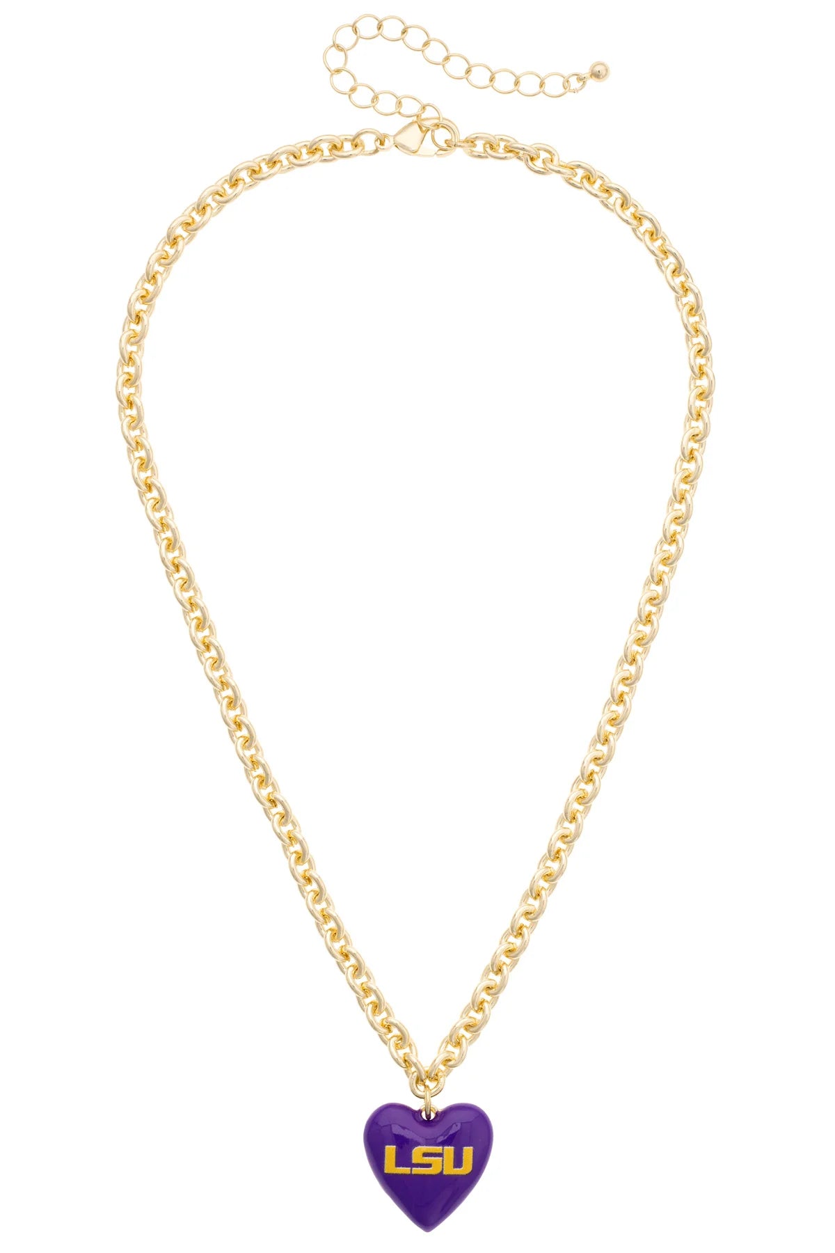 LSU Tigers Heart Pendant Necklace