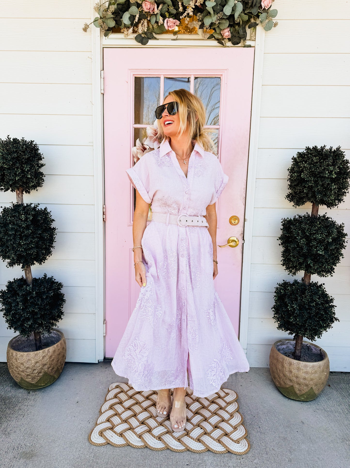 Bow Tie Affair Sequin Detail Midi Dress - Pink