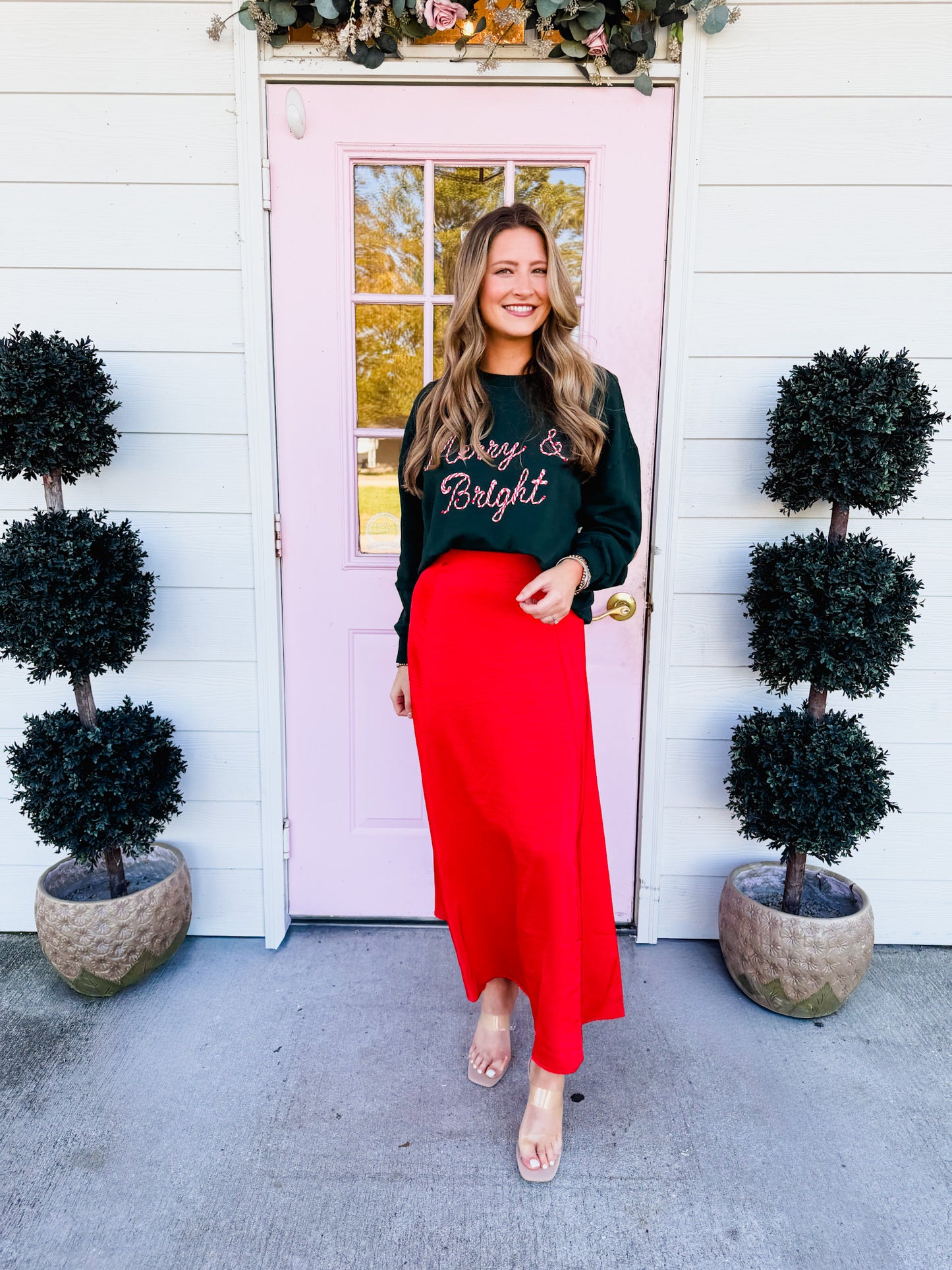 Z Supply Northpointe Midi Skirt - Festive Red