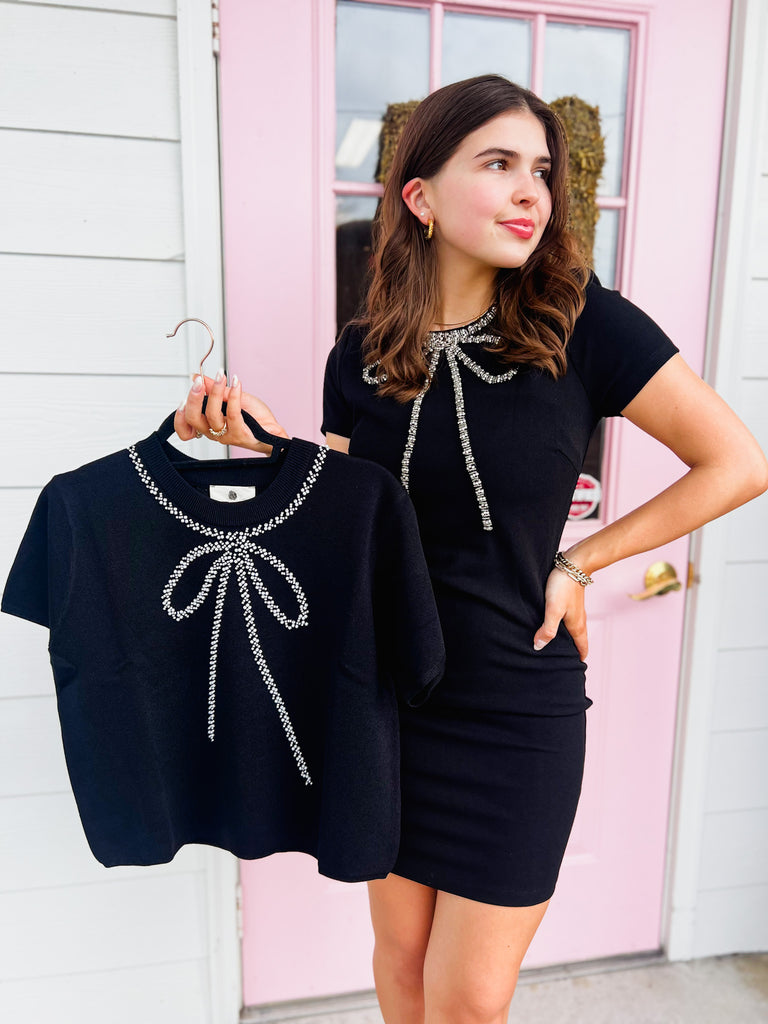 Shine Bright Beaded Ribbon Dress