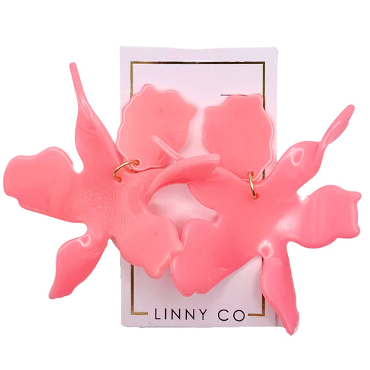 Flora Earrings - Bright Coral