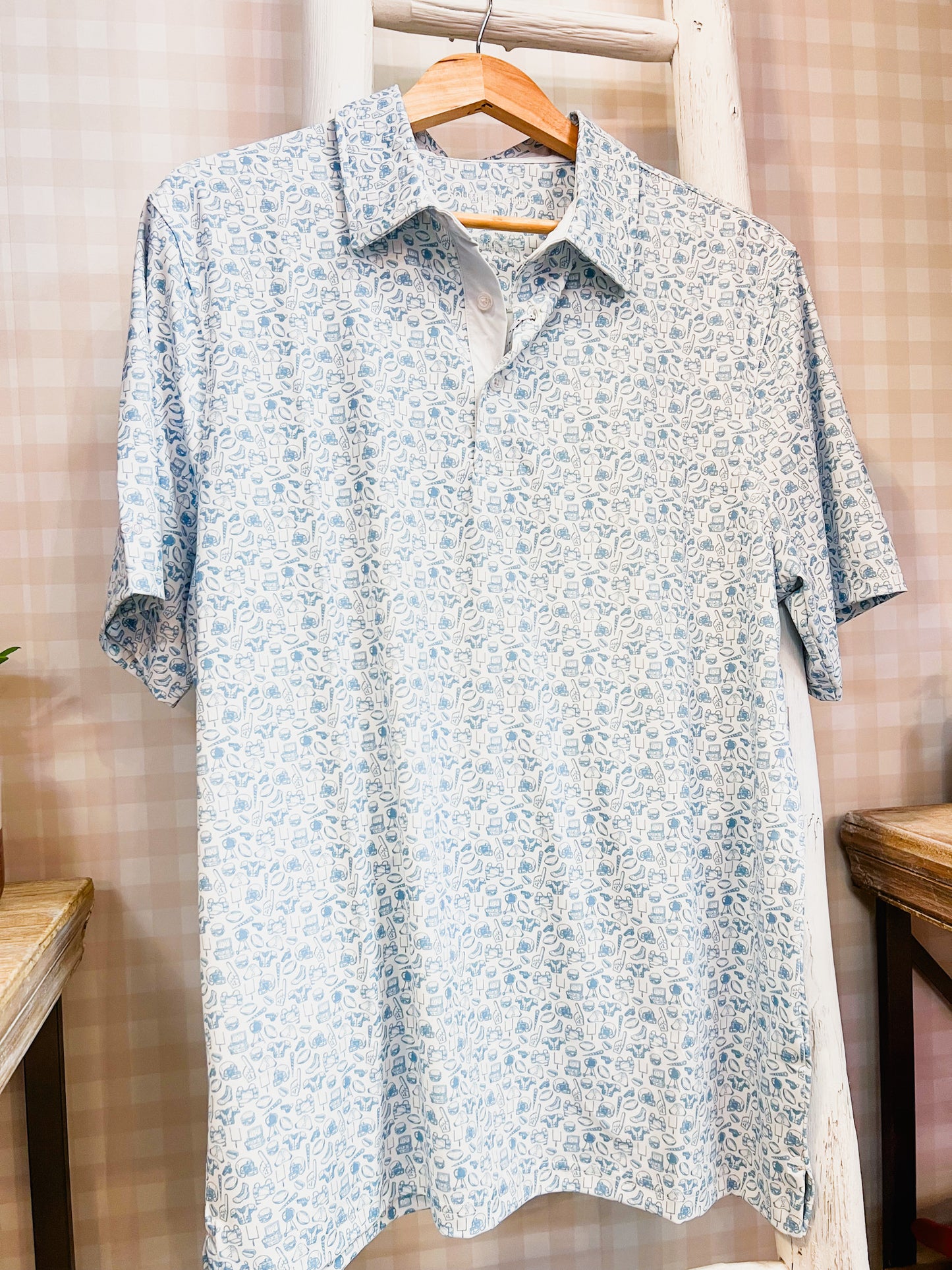 SSCO Biggest Fan Printed Polo - Powder Blue