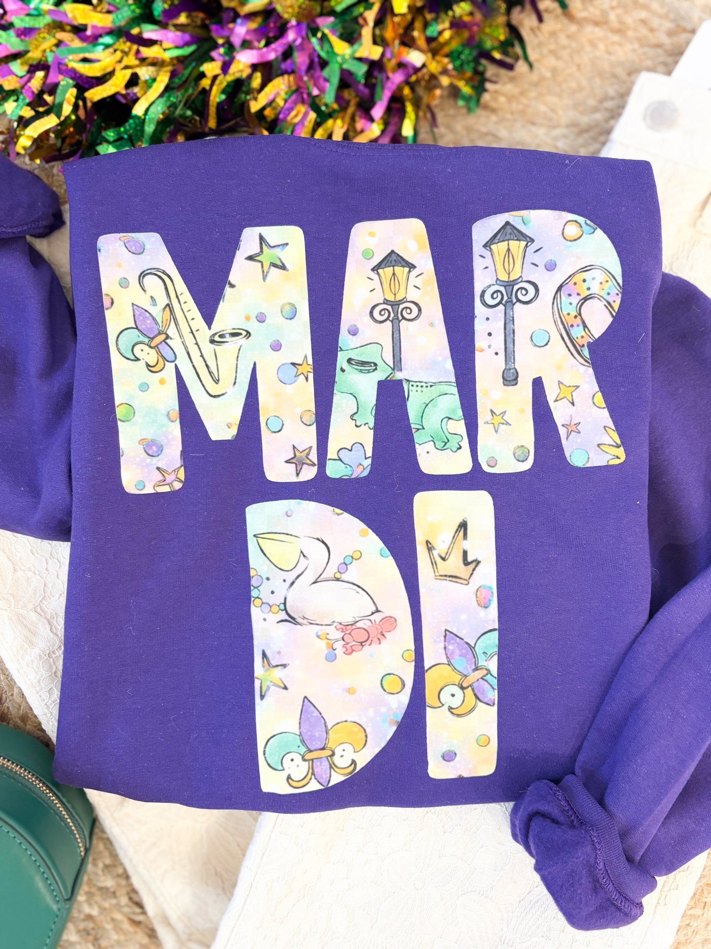Mardi Gras Sweatshirt - Purple
