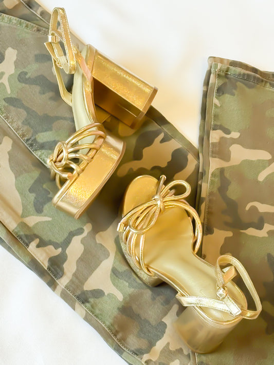 Edith Block Heel - Gold