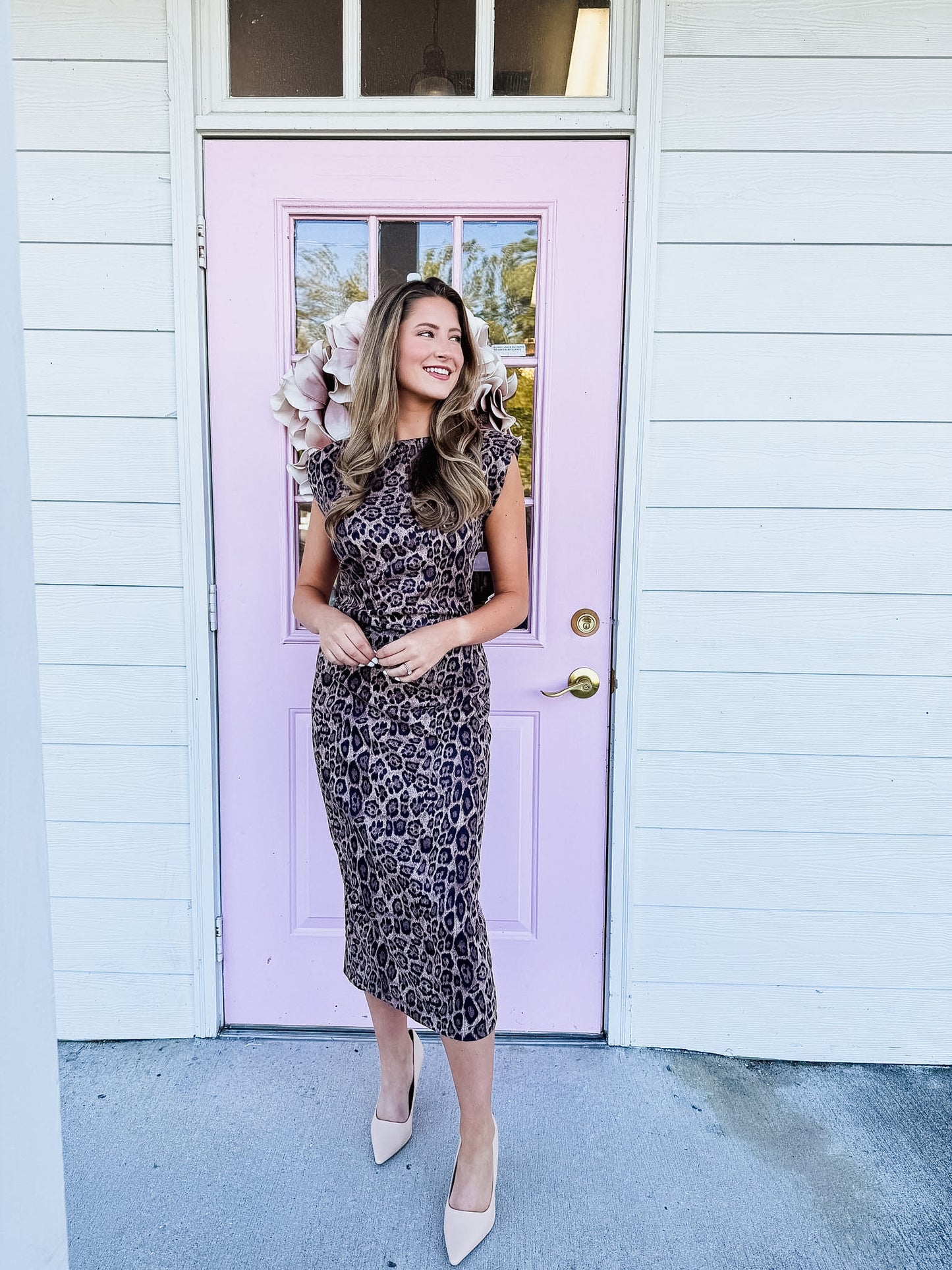 Take Charge Round Neck Sleeveless Midi Dress - Taupe