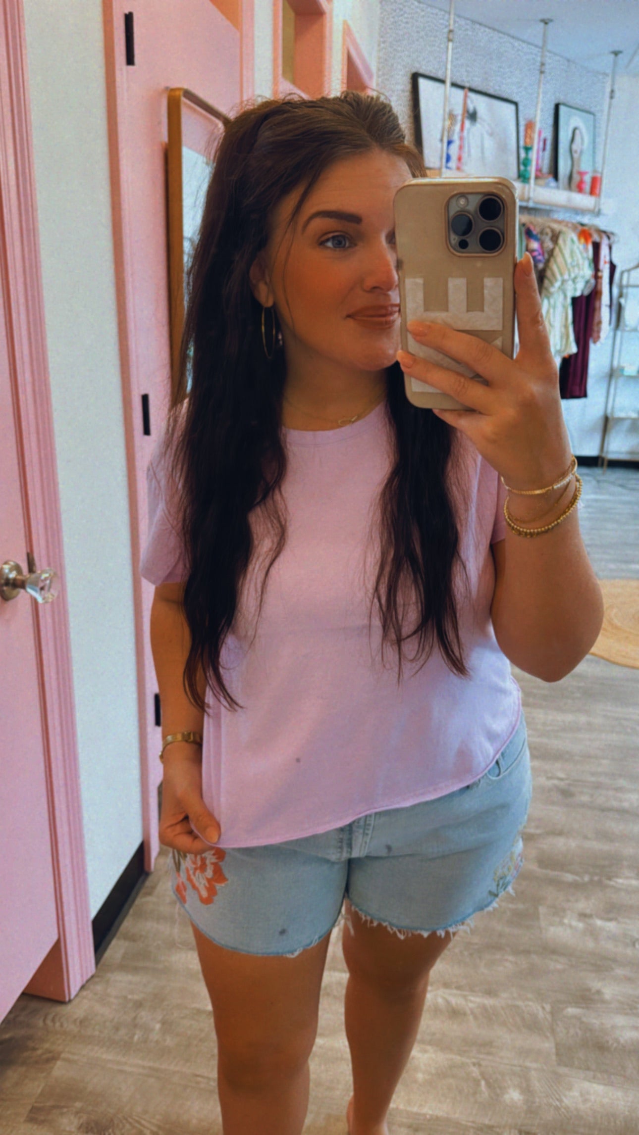 The Essential Raw Edge Short Tee - Lavender