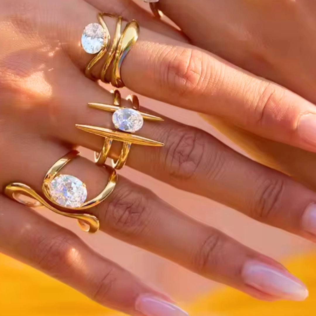 Geometric Solitaire Ring
