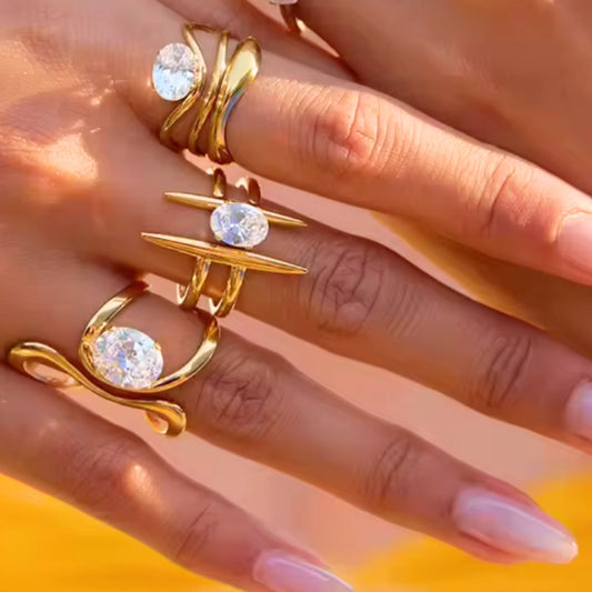 Geometric Solitaire Ring