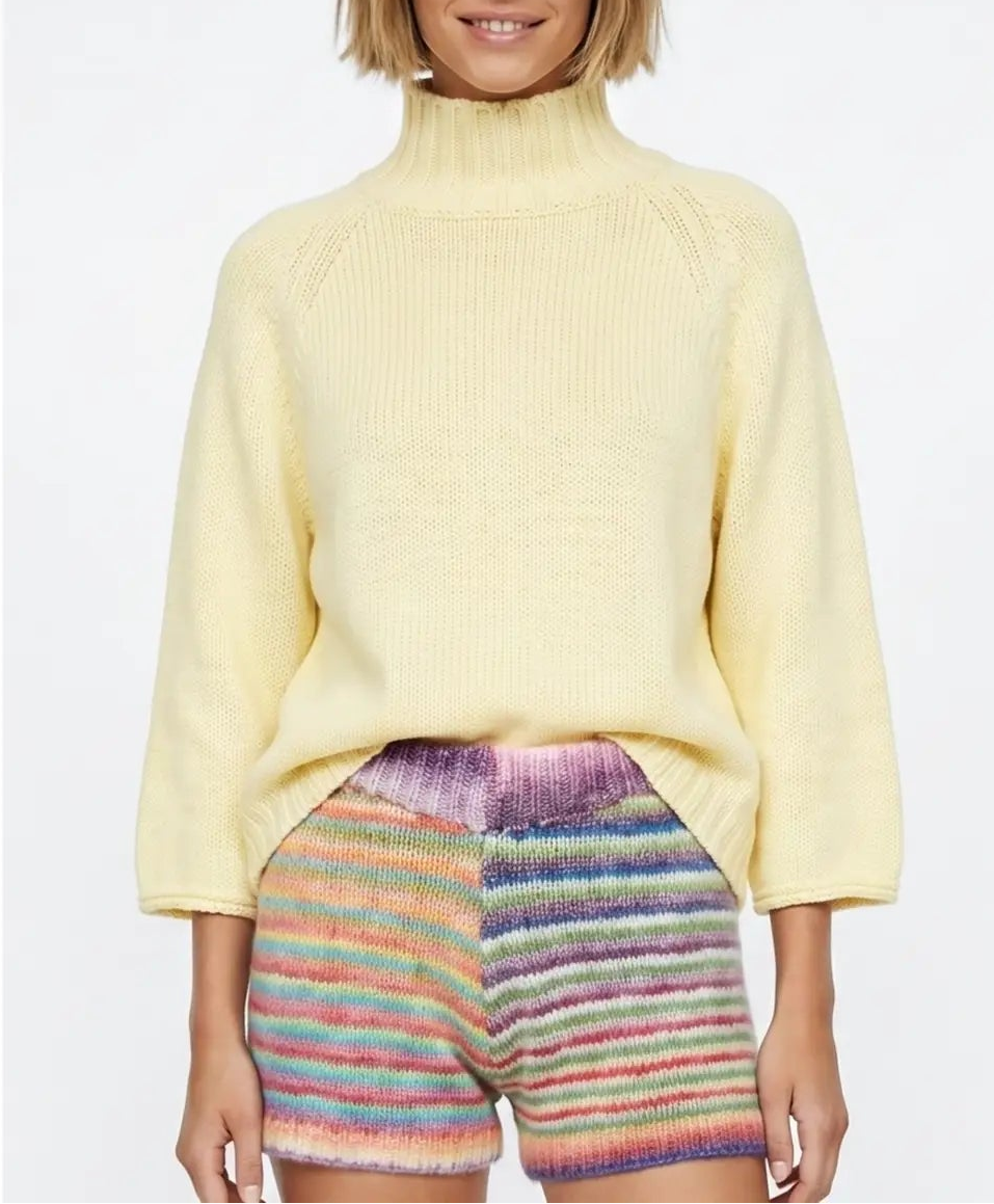 My Everything Mock Neck Batwing Sweater - Butter