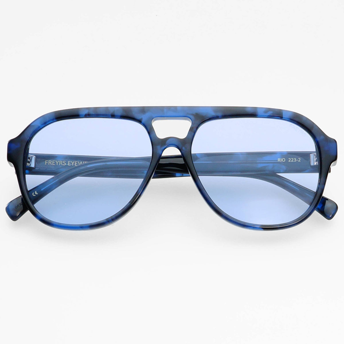 Freyrs Rio Acetate Mens Womens Aviator Sunglasses - Blue Tortoise