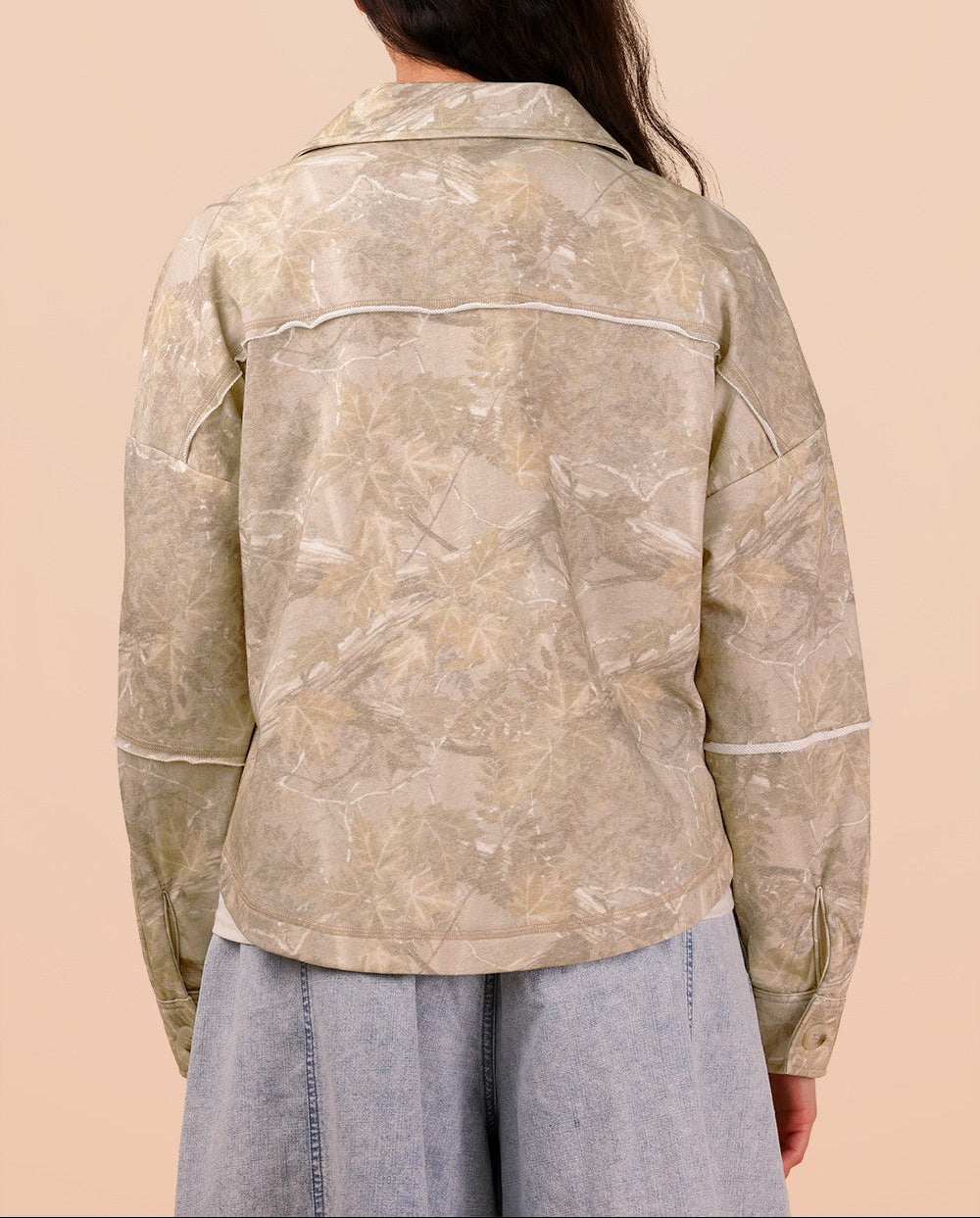 On The Move Camo Print Oversized Casual Shacket - Taupe