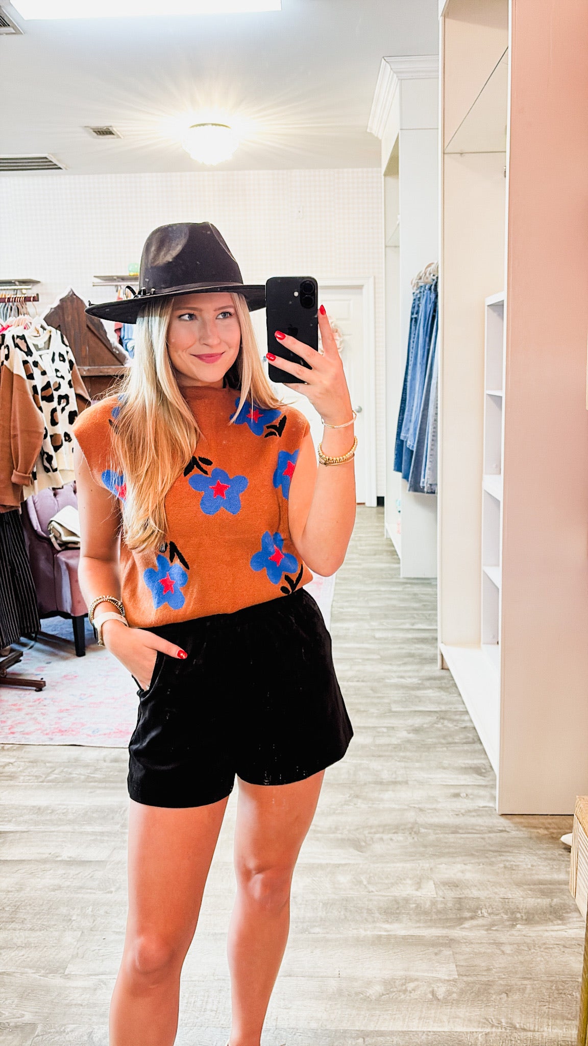Rust Bloom Knit Sweater Vest