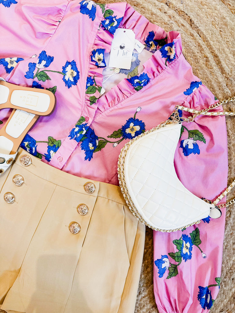 Heaven in Your Eyes Floral Button Up