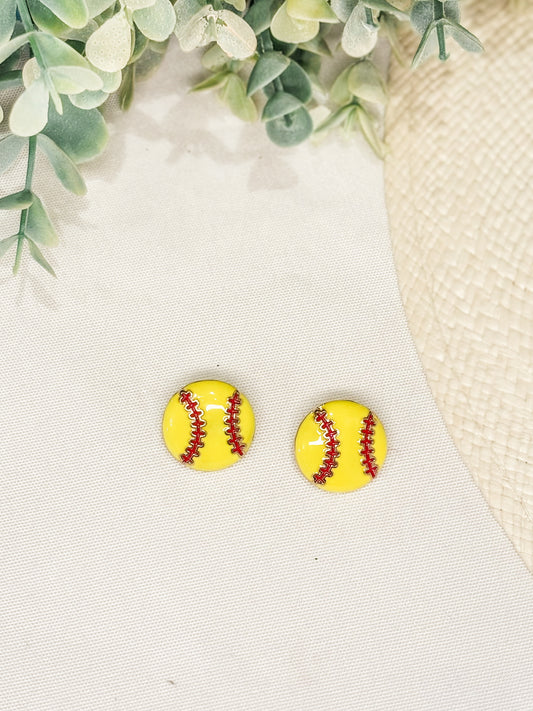 Softball Stud Earrings