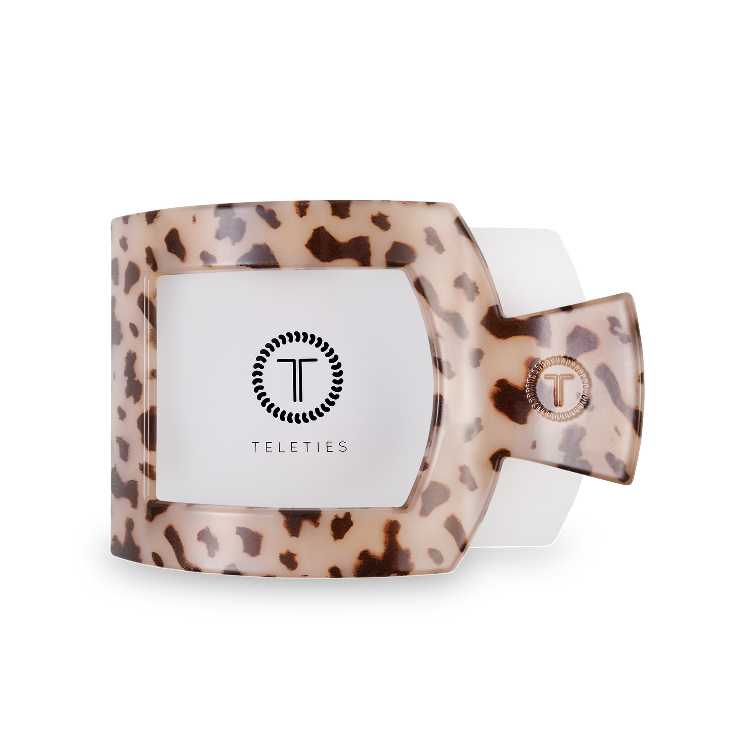 Teleties Square Flat Hair Clip | Large | Blonde Tortoise