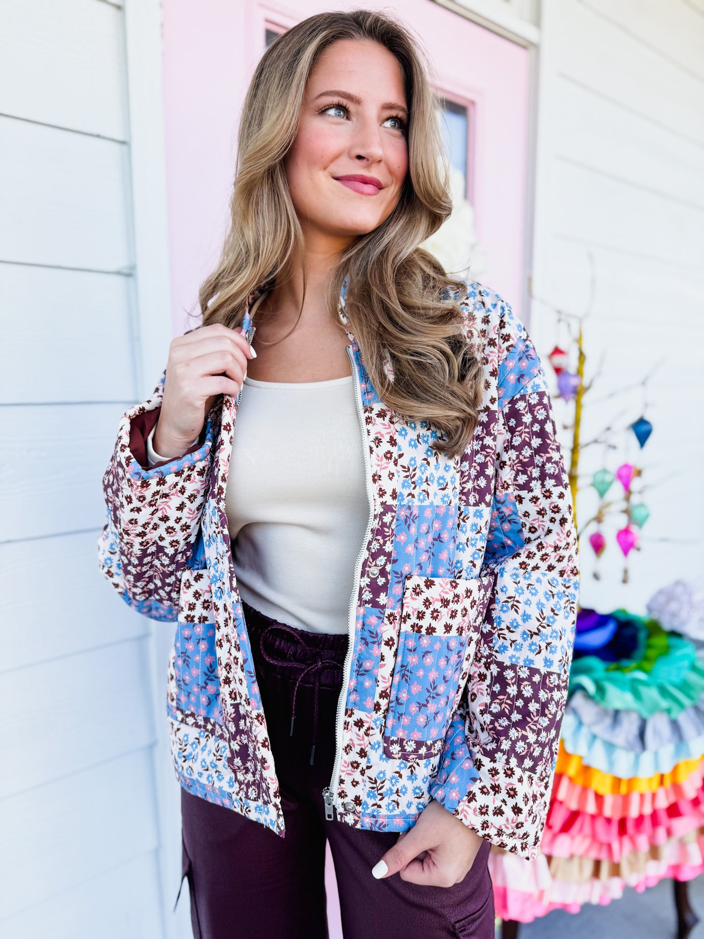 The Collector Patchwork Quilted Jacket - Blue Multi