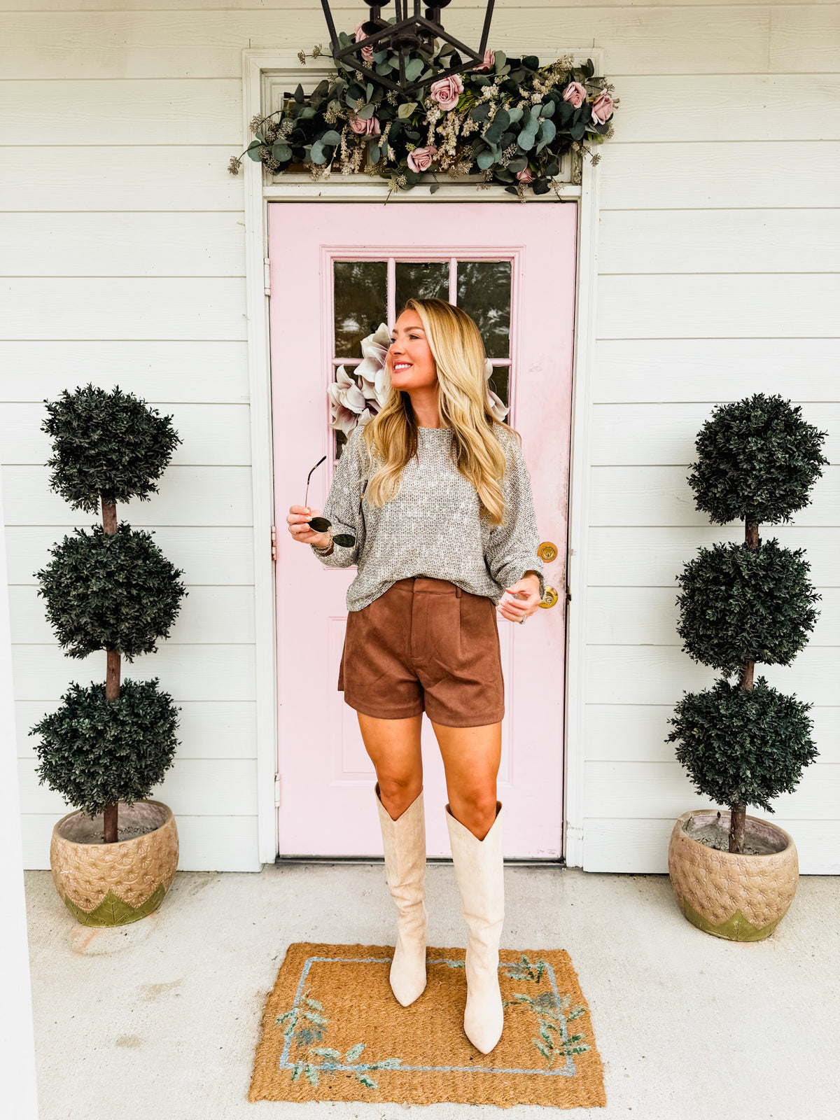 Billie Dolman Sleeve Knit Top - Chocolate