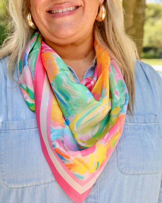 Wendy Watercolor Print Scarf Multi