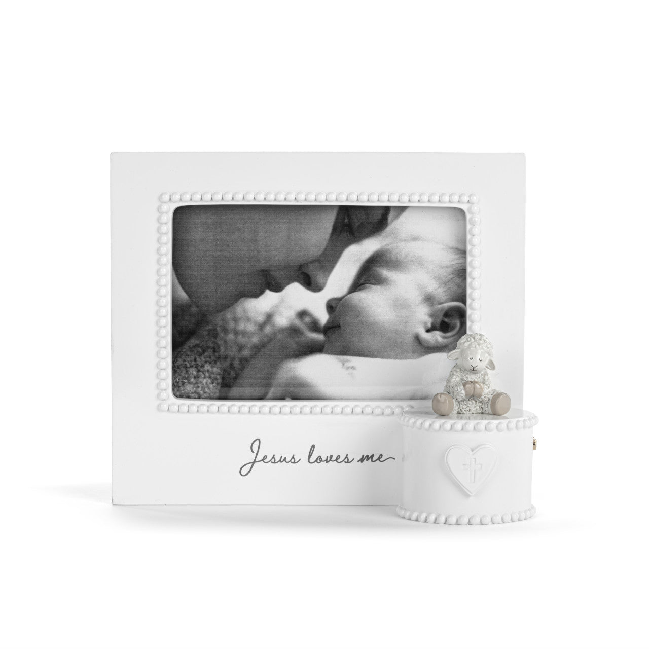 Jesus Loves Me Lamb Musical Fram - Cream