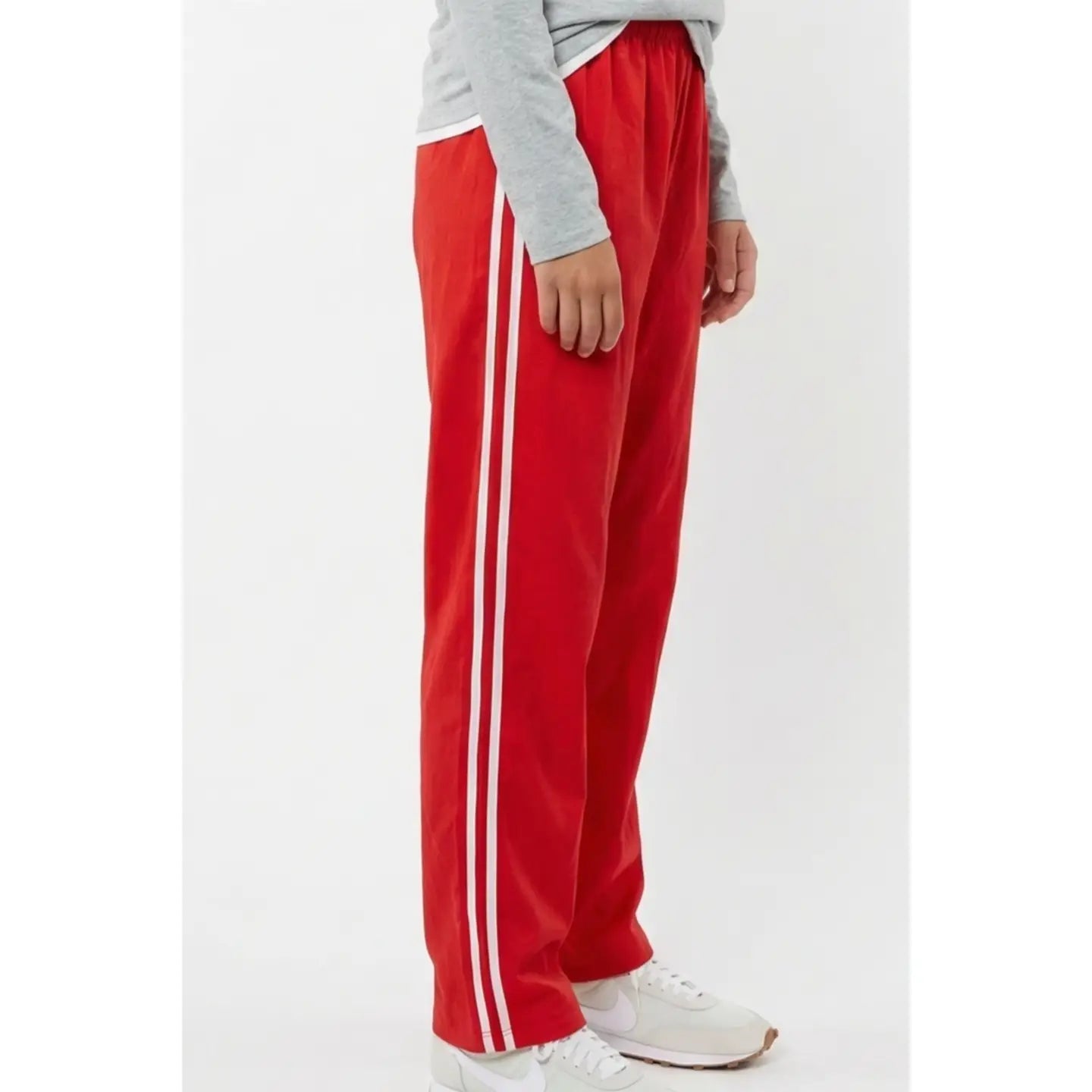Come Back Linen Long Pants with Side Contrast - Cherry