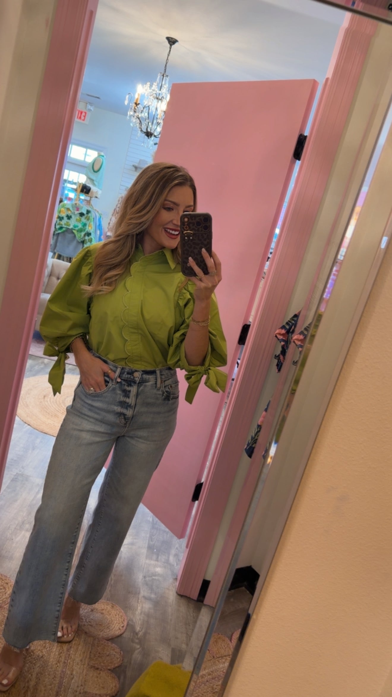 Show Stopper Tie Sleeve Top - Chartreuse
