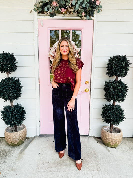 Dear John Audrey Wide Leg Jean - Navy