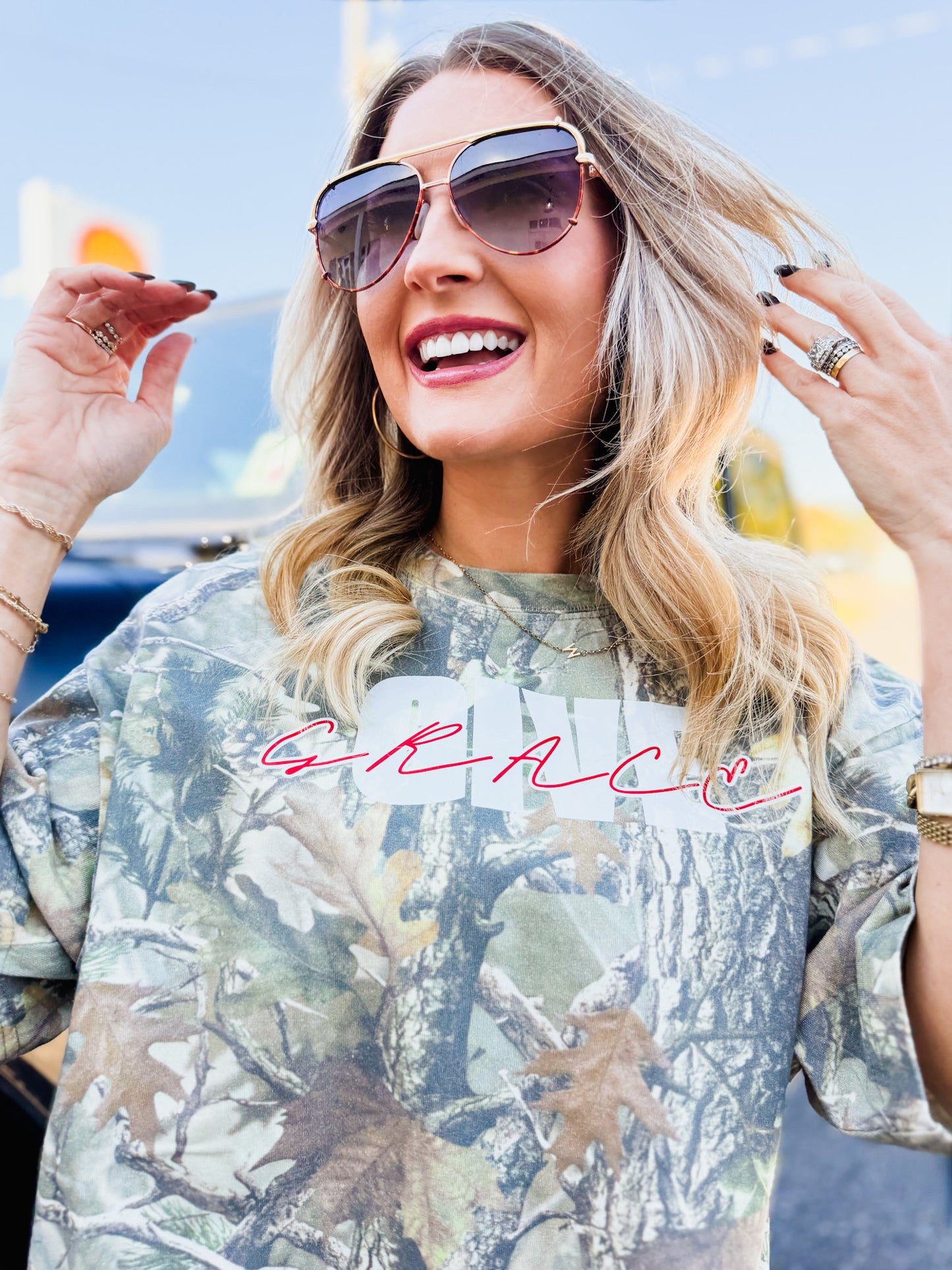 Give Grace Graphic Tee - Camo
