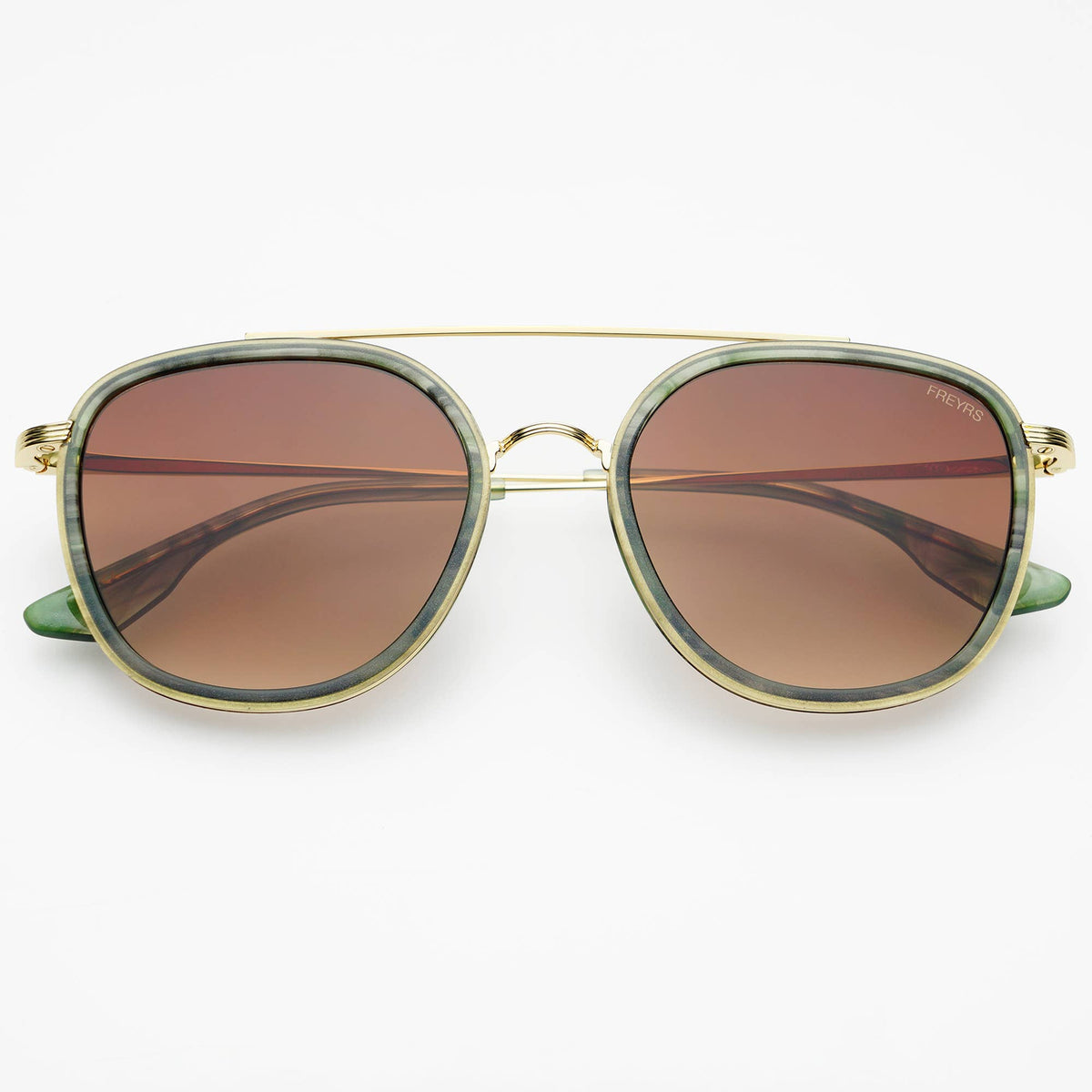 Freyrs Weston Acetate Round Unisex Sunglasses - Emerald