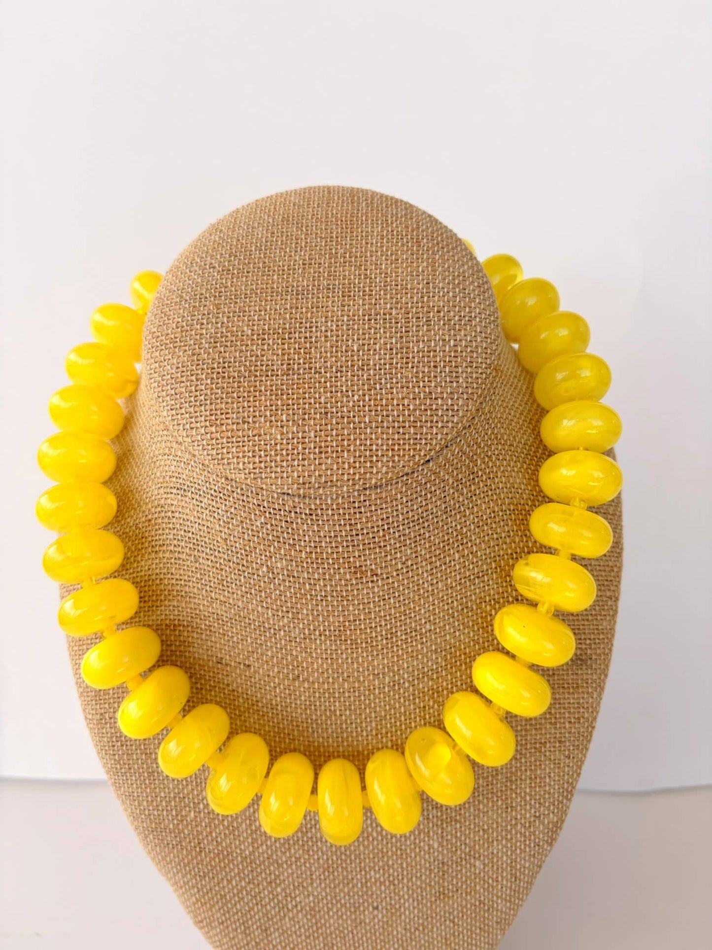 The Rory — Sunshine Yellow Large Rondelle Beaded Necklace