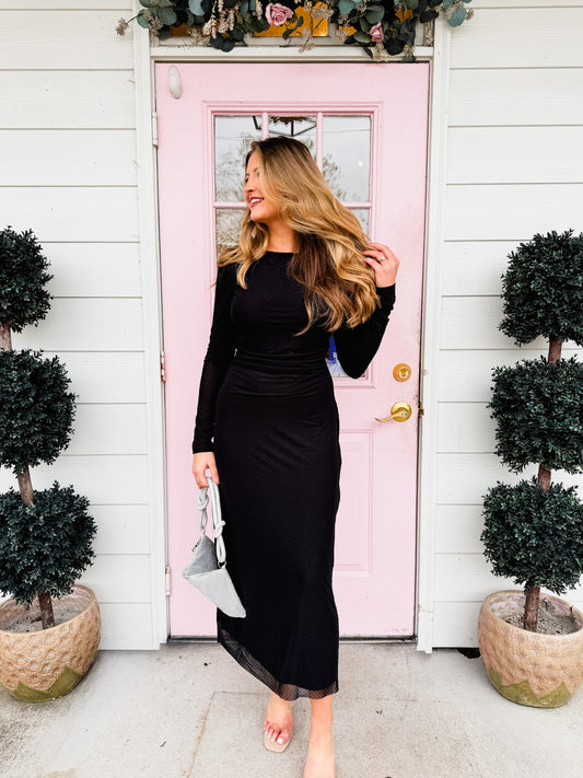 Z Supply Spellbound Mesh Midi Dress - Black