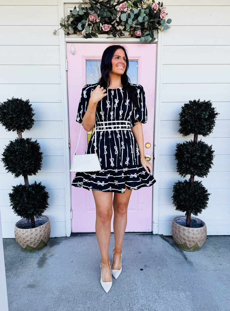 Put A Bow On It Contrast Trim Dress